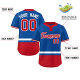 Custom Two-Button Baseball Jersey Personalized Classic Style Stripe Mens Casual Short Sleeve Shirts