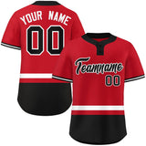 Custom Two-Button Baseball Jersey Personalized Classic Style Stripe Mens Casual Short Sleeve Shirts