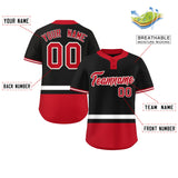 Custom Two-Button Baseball Jersey Personalized Classic Style Stripe Casual Short Sleeve Shirts