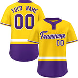 Custom Two-Button Baseball Jersey Personalized Classic Style Stripe College Short Sleeve Shirts
