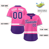 Custom Two-Button Baseball Jersey Personalized Classic Style Stripe Sports Short Sleeve Shirts Outdoor Jersey