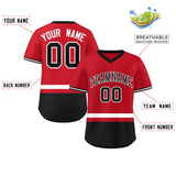 Custom Color Block Personalized V-Neck Pullover Baseball Jersey For Men/Women/Youth