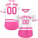 Custom Color Block Personalized Letter Number V-Neck Short Sleeve Pullover Shirt Baseball Jersey