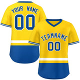 Custom Color Block Personalized Letter Number V-Neck Pullover Shirt Baseball Jersey For Men/Women/Youth