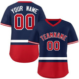 Custom Color Block Personalized Letter Number V-Neck Short Sleeve Shirt Pullover Shirt Baseball Jersey