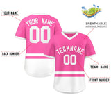 Custom Color Block Personalized Letter Number V-Neck Short Sleeve Pullover Shirt Baseball Jersey For Men/Boy