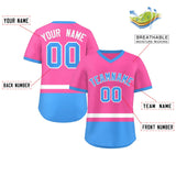 Custom Color Block Personalized Letter Number V-Neck Short Sleeve Pullover Shirt Baseball Jersey For Men/Boy