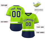 Custom Color Block Personalized Letter Number V-Neck Short Sleeve Pullover Shirt Baseball Jersey For Men/Boy