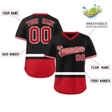 Custom V-Neck Color Block Personalized Your Own Style V-Neck Short Sleeve Pullover Baseball Jersey