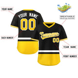 Custom V-Neck Color Block Personalized Your Own Style V-Neck Short Sleeve Pullover Baseball Jersey