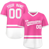 Custom V-Neck Color Block Personalized V-Neck Short Sleeve Pullover Baseball Jersey For Adult/Youths