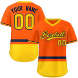 Custom Color Block Personalized Team Name Number V-Neck Short Sleeve Pullover Baseball Jersey