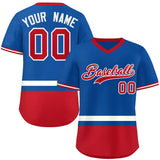 Custom Color Block Personalized Team Name Number V-Neck Pullover Baseball Jersey For Men/Women/Youth