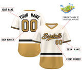 Custom Color Block Personalized Team Name Number V-Neck Short Sleeve Training Pullover Baseball Jersey