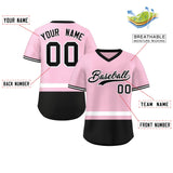 Custom Color Block Personalized Team Name Number V-Neck Short Sleeve Training Pullover Baseball Jersey