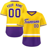 Custom Color Block Personalized Any Name Number V-Neck Short Sleeve Shirt Pullover Baseball Jersey