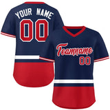Custom Color Block Personalized Any Name Number V-Neck Short Sleeve Shirt Pullover Baseball Jersey