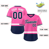 Custom Color Block Personalized Any Name Number V-Neck Short Sleeve Pullover Baseball Jersey For Men/Boy