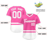 Custom Color Block Personalized Any Name Number V-Neck Short Sleeve Pullover Baseball Jersey For Men/Boy