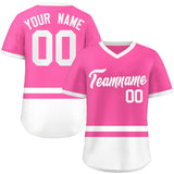 Custom Color Block Personalized Any Name Number V-Neck Short Sleeve Pullover Baseball Jersey For Men/Boy