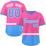 Custom Color Block Personalized Any Name Number V-Neck Short Sleeve Pullover Baseball Jersey For Men/Boy