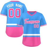 Custom Color Block Personalized Any Name Number V-Neck Short Sleeve Pullover Baseball Jersey For Men/Boy
