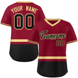 Custom Color Block Personalized Any Name Number V-Neck Short Sleeve Pullover Baseball Jersey For Men/Boy