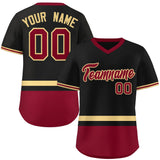 Custom Color Block Personalized Any Name Number V-Neck Short Sleeve Pullover Baseball Jersey For Men/Boy