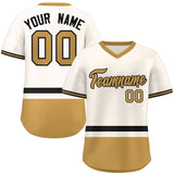 Custom Color Block Personalized Any Name Number V-Neck Short Sleeve Training Pullover Baseball Jersey