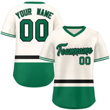 Custom Color Block Personalized Any Name Number V-Neck Short Sleeve Training Pullover Baseball Jersey