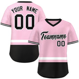 Custom Color Block Personalized Any Name Number V-Neck Short Sleeve Training Pullover Baseball Jersey