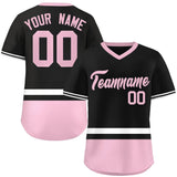 Custom Color Block Personalized Any Name Number V-Neck Short Sleeve Training Pullover Baseball Jersey