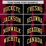 Custom Black Crimson Flame Pattern Authentic Pullover Baseball Jersey