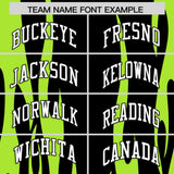 Custom Black Neon Green Flame Pattern Authentic Pullover Baseball Jersey
