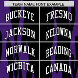 Custom Black Purple Flame Pattern Authentic Pullover Baseball Jersey