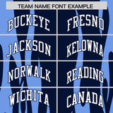 Custom Navy Light Blue Flame Pattern Authentic Pullover Baseball Jersey