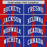 Custom Royal Red Flame Pattern Authentic Pullover Baseball Jersey