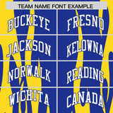 Custom Royal Gold Flame Pattern Authentic Pullover Baseball Jersey