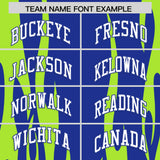 Custom Royal Neon Green Flame Pattern Authentic Pullover Baseball Jersey