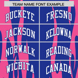 Custom Royal Pink Flame Pattern Authentic Pullover Baseball Jersey