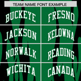 Custom Kelly Green Black Flame Pattern Authentic Pullover Baseball Jersey