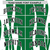 Custom Kelly Green White Flame Pattern Authentic Pullover Baseball Jersey