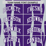 Custom Purple Silver Flame Pattern Authentic Pullover Baseball Jersey