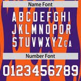 Custom Purple Orange Flame Pattern Authentic Pullover Baseball Jersey
