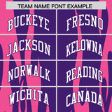 Custom Purple Pink Flame Pattern Authentic Pullover Baseball Jersey