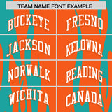 Custom Orange Aqua Flame Pattern Authentic Pullover Baseball Jersey