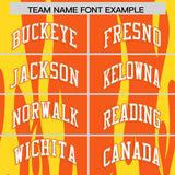 Custom Orange Gold Flame Pattern Authentic Pullover Baseball Jersey