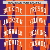 Custom Orange Purple Flame Pattern Authentic Pullover Baseball Jersey