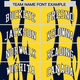 Custom Gold Navy Flame Pattern Authentic Pullover Baseball Jersey