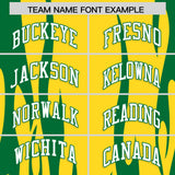 Custom Gold Kelly Green Flame Pattern Authentic Pullover Baseball Jersey